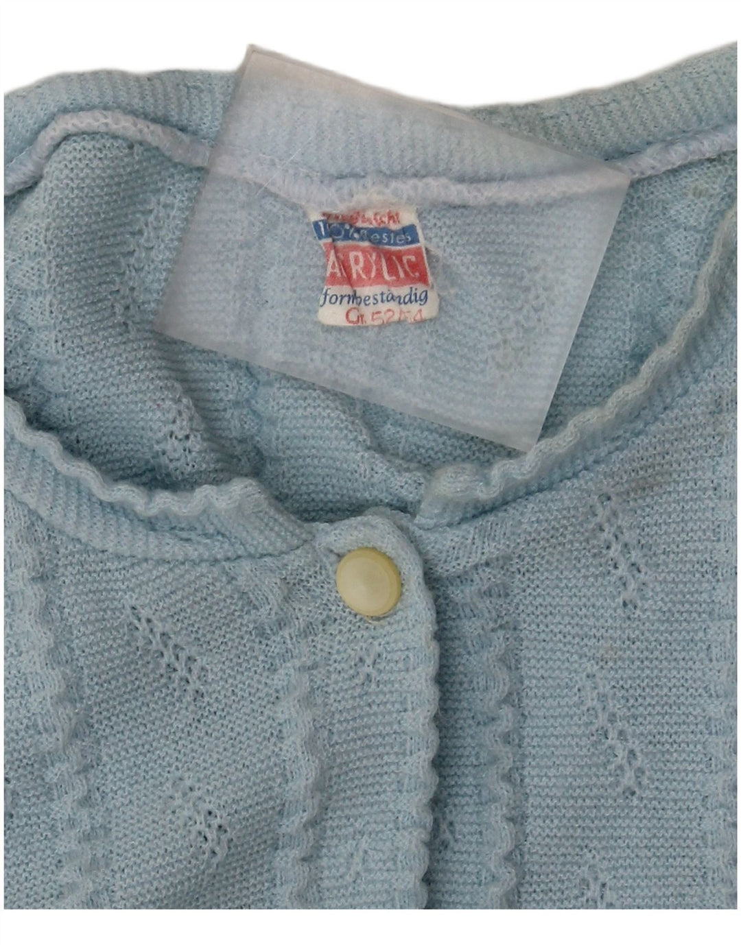 Vintage Womens Crop Cardigan Sweater IT 52/54 2XL Blue Acrylic