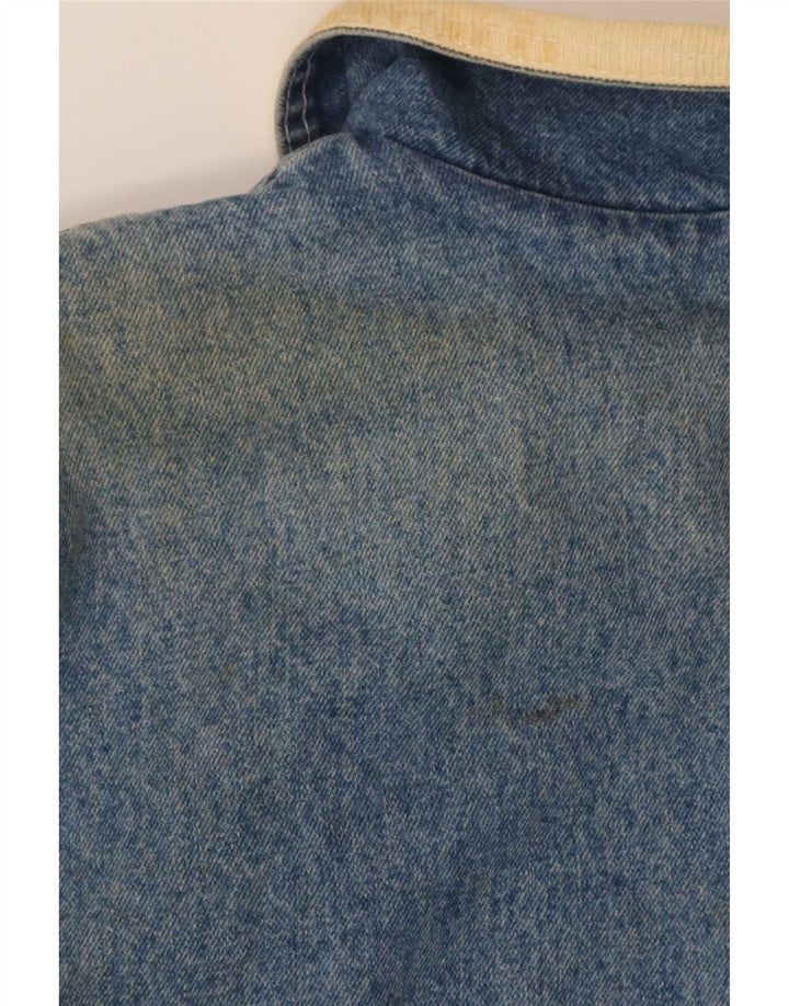 Outsider Mens Sherpa Denim Jacket UK 40 Large Blue Cotton