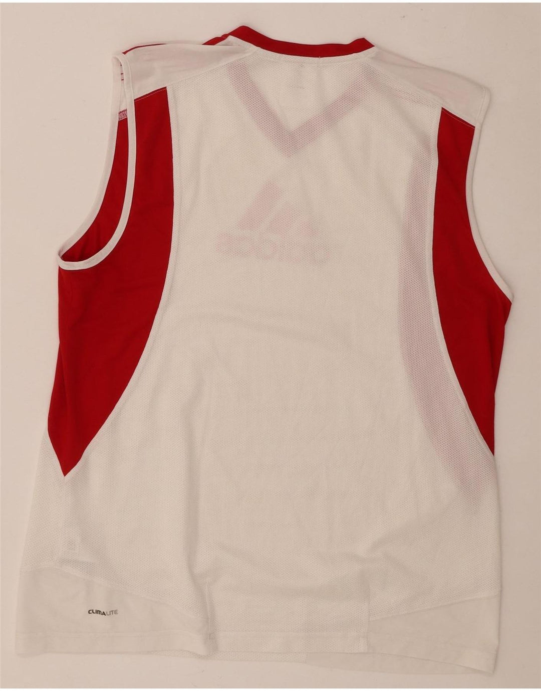 Adidas Mens Climalite Graphic Vest Top Medium White Colourblock Polyester
