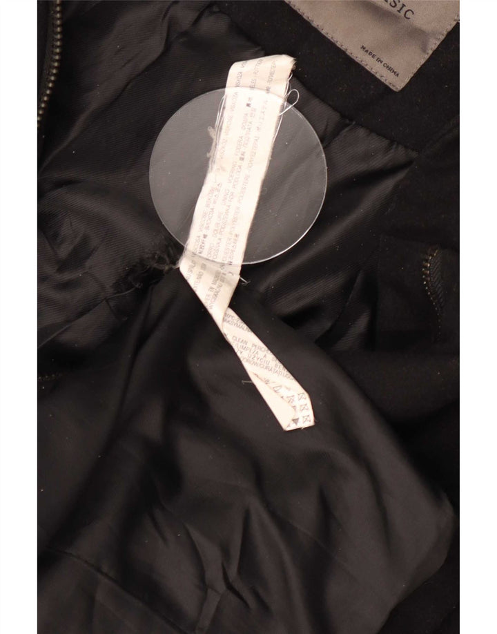 Zara Womens Hooded Windbreaker Coat UK 18 XL Black Polyester
