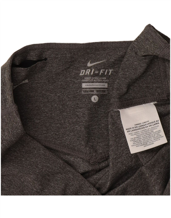 Nike Womens Dri Fit Capri Leggings UK 16 Large Grey Polyester