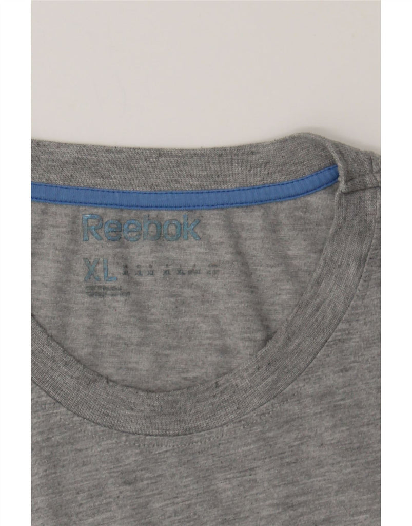 REEBOK Mens Graphic T-Shirt Top XL Grey Cotton Vintage Reebok and Second-Hand Reebok from Messina Hembry 