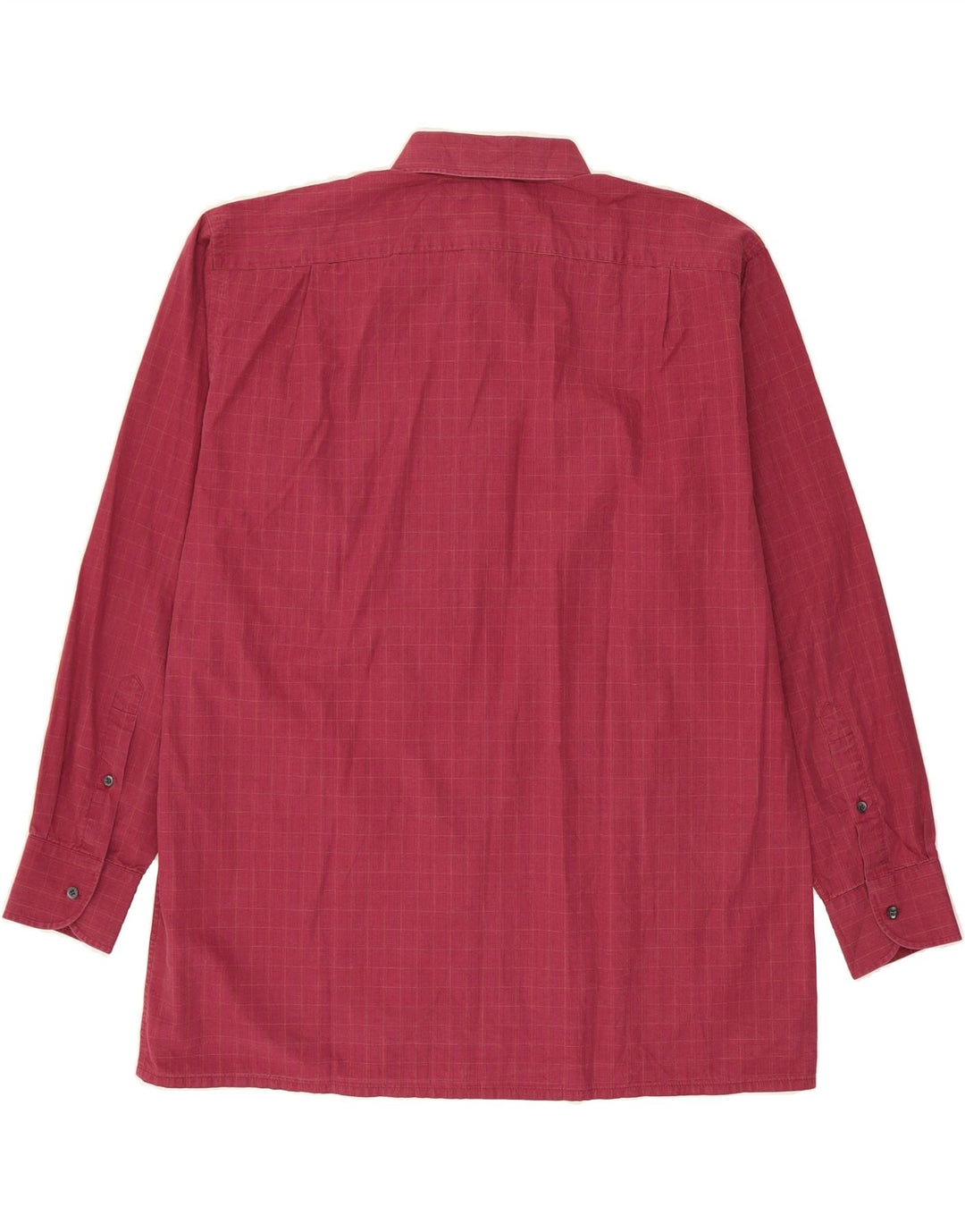 PIERRE CARDIN Mens Shirt Size 41 Large Burgundy Check Cotton Vintage Pierre Cardin and Second-Hand Pierre Cardin from Messina Hembry 