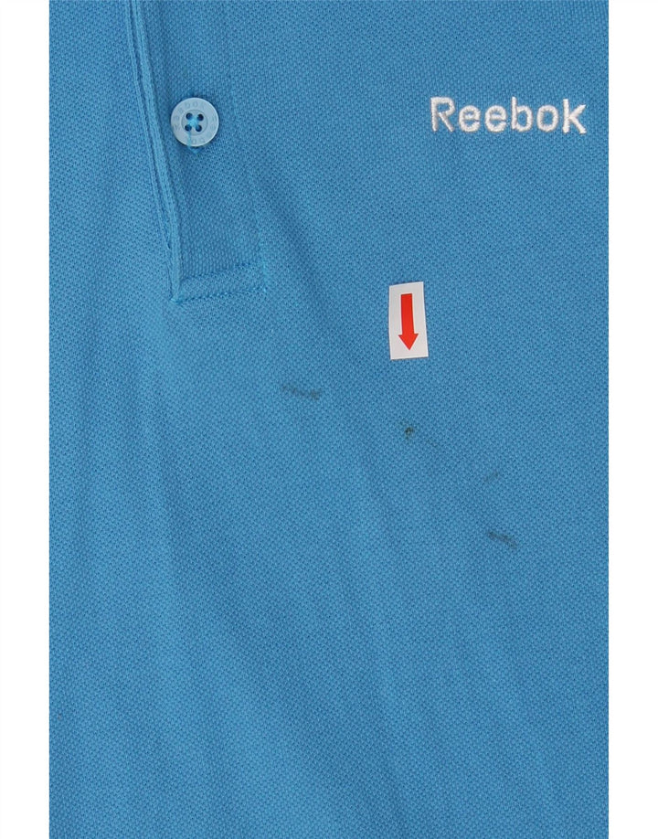 REEBOK Mens Polo Shirt Medium Blue Cotton Vintage Reebok and Second-Hand Reebok from Messina Hembry 