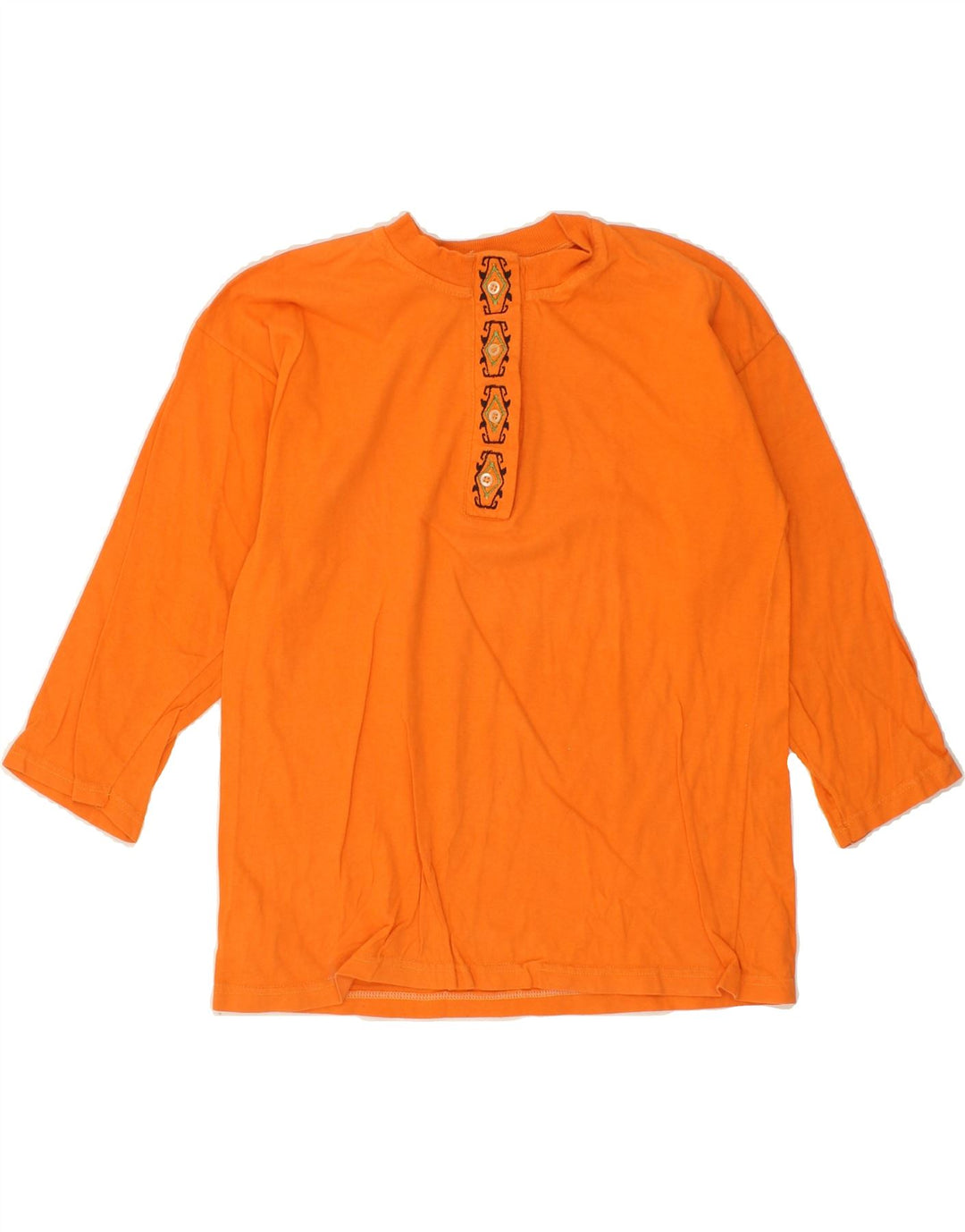 VINTAGE Womens Top Long Sleeve UK 12 Medium Orange Vintage Vintage and Second-Hand Vintage from Messina Hembry 