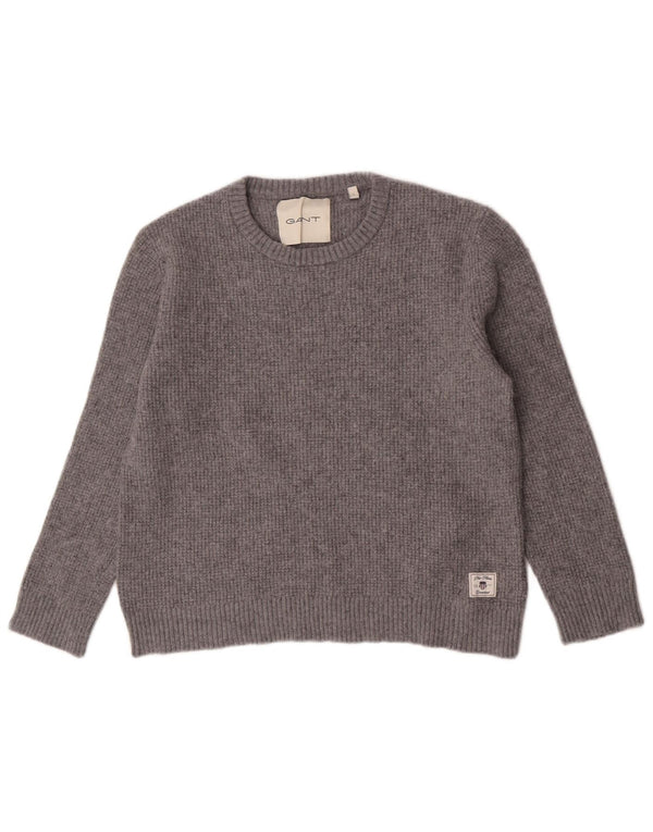 Gant Womens Crew Neck Jumper Sweater UK 16 Large Grey Cotton