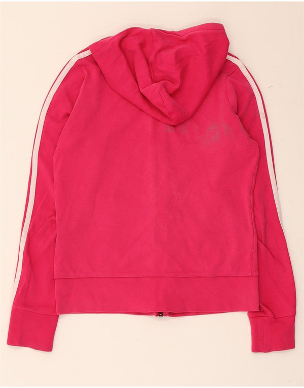 Adidas Womens Zip Hoodie Sweater UK 8 Small Pink Cotton