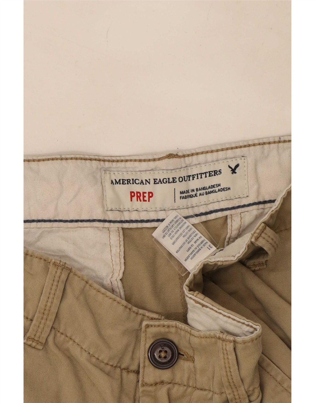 American Eagle Outfitters Mens Chino Shorts W31 Medium Beige Cotton
