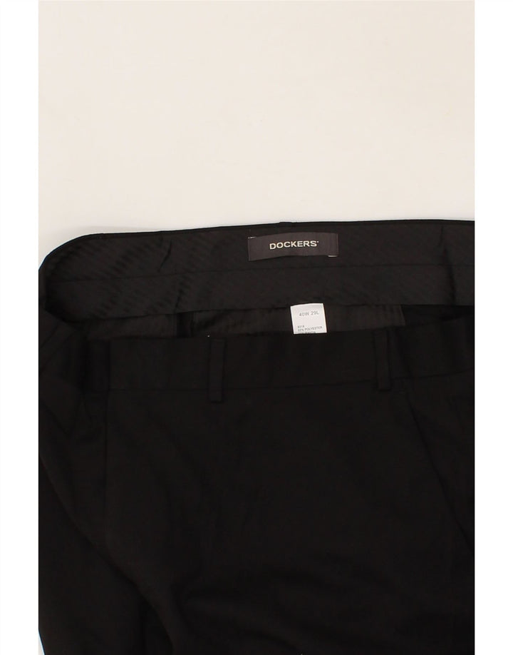DOCKERS Mens Straight Chino Trousers W40 L29 Black Polyester Vintage Dockers and Second-Hand Dockers from Messina Hembry 