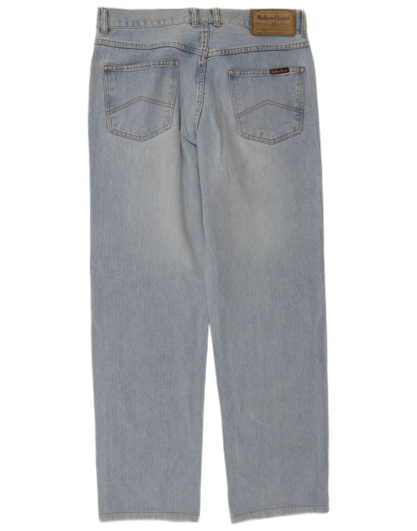 Marlboro Classics Mens Straight Jeans W33 L34 Blue Cotton