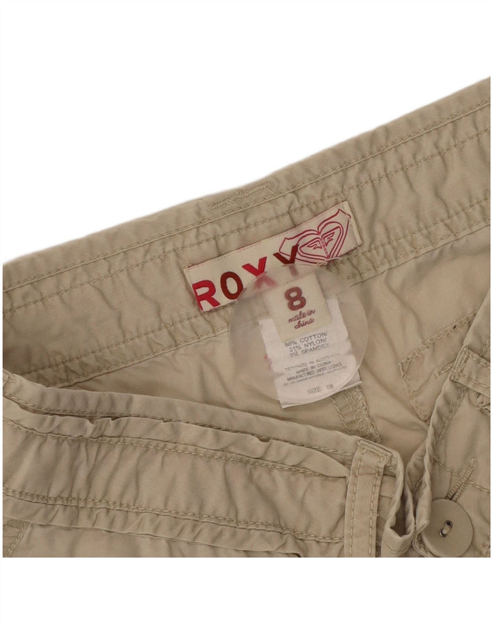 Roxy Womens Hot Pants UK 8 Small W32  Beige Cotton