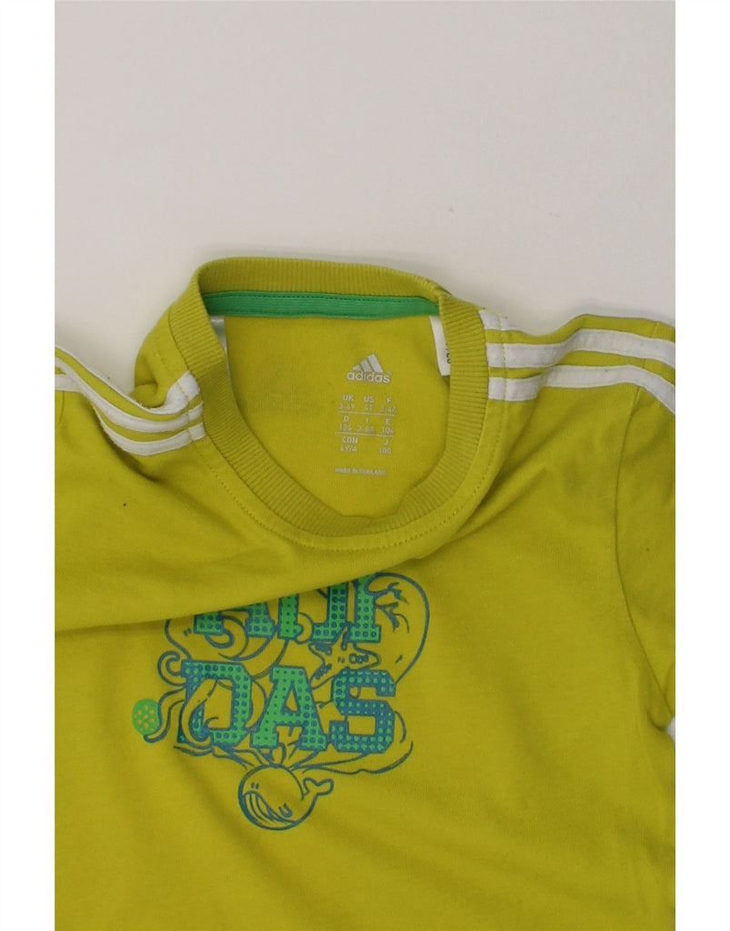 ADIDAS Boys Graphic T-Shirt Top 3-4 Years Yellow Cotton | Vintage Adidas | Thrift | Second-Hand Adidas | Used Clothing | Messina Hembry 