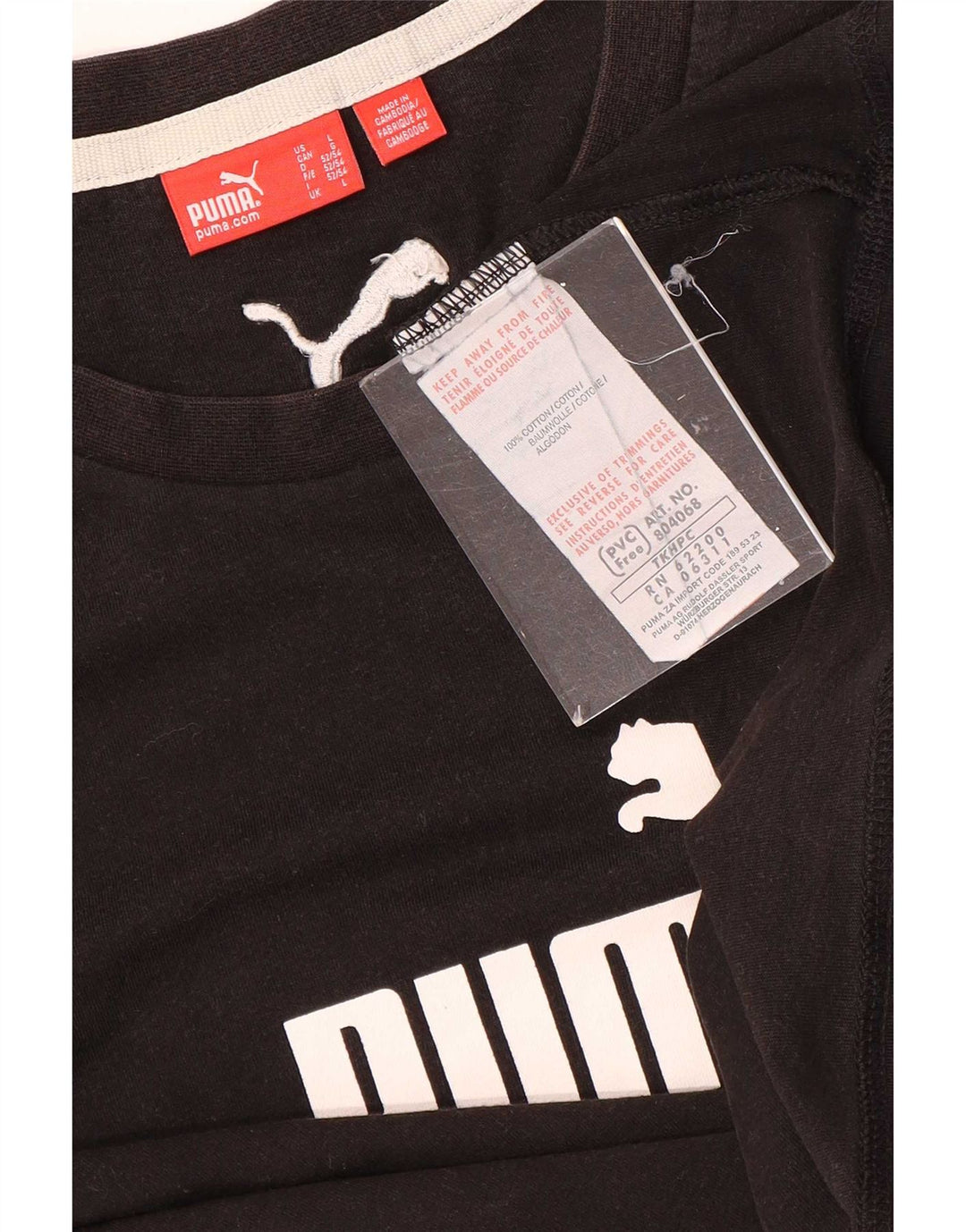 Puma Mens Graphic T-Shirt Top Large Brown Cotton