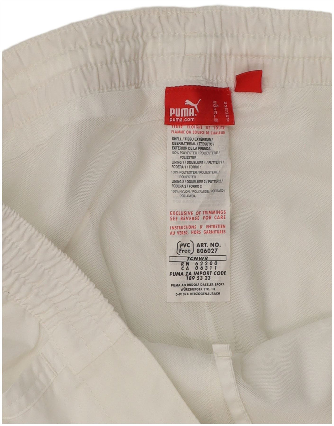 PUMA Womens Tracksuit Trousers UK 12 Medium White Polyester