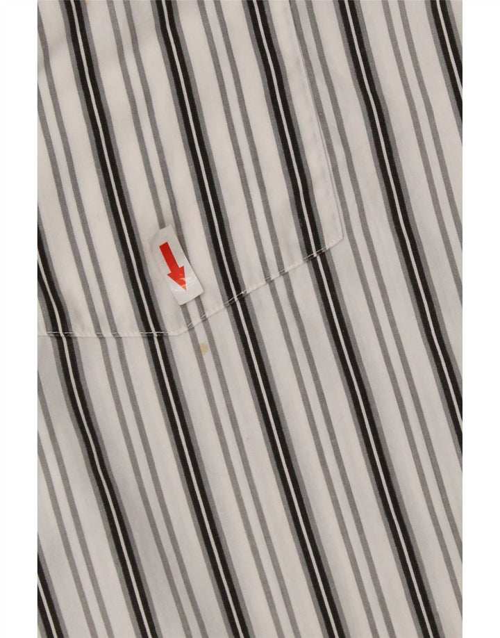 Vintage Mens Shirt Large White Striped
