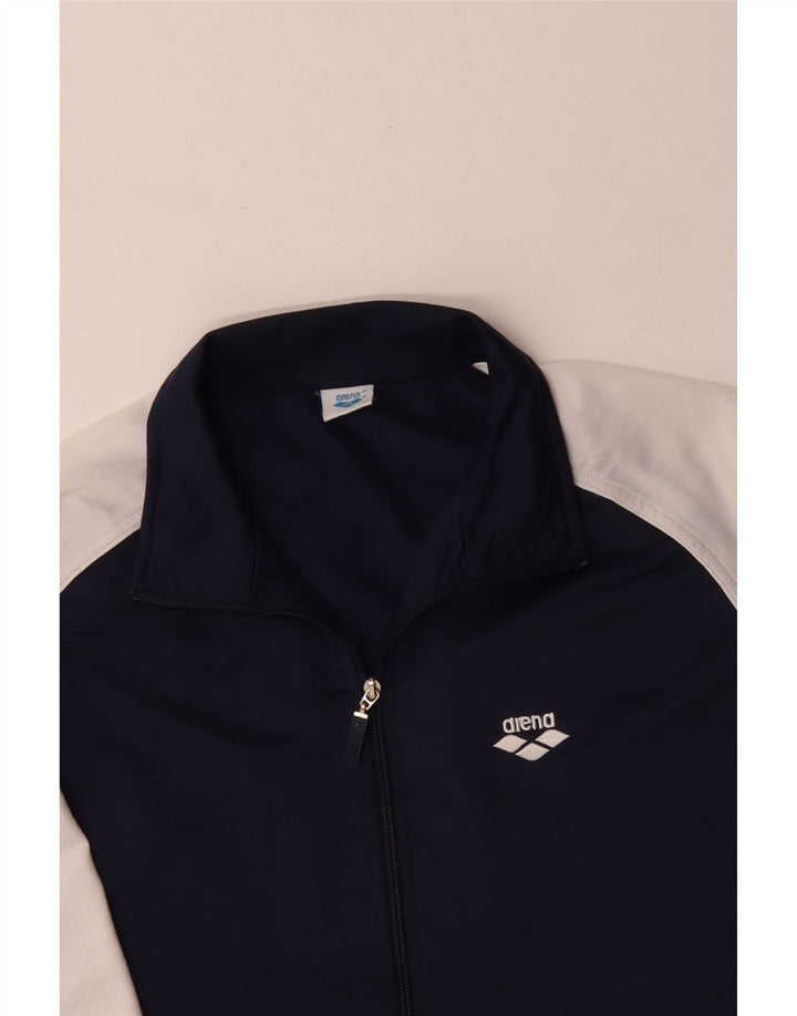 ARENA Mens Graphic Tracksuit Top Jacket Medium Navy Blue Colourblock