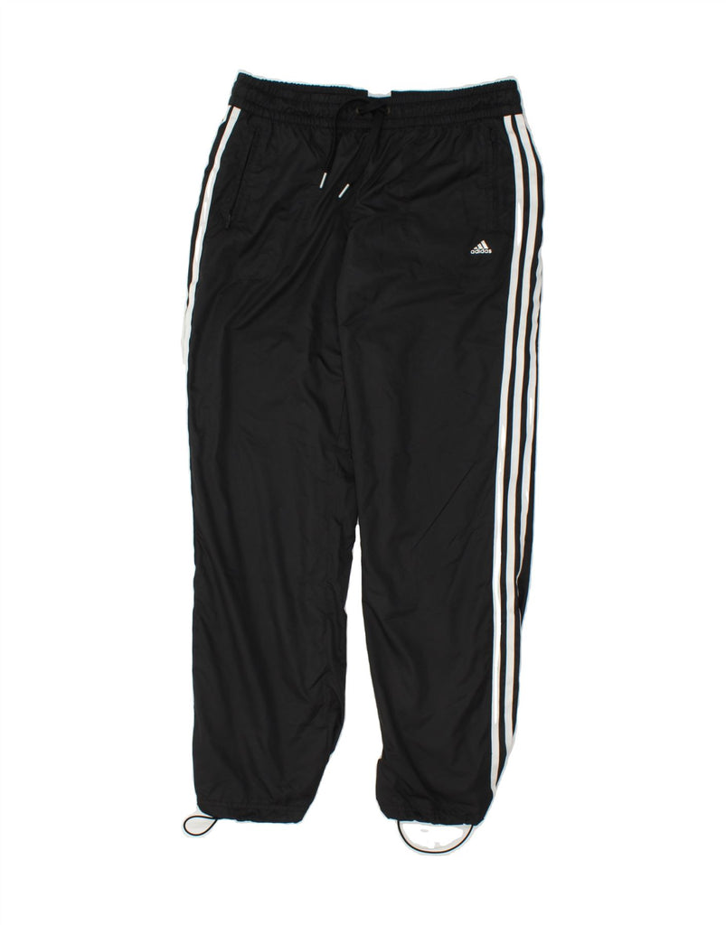 ADIDAS Womens Tracksuit Trousers Joggers UK 14 Large Black Polyester | Vintage Adidas | Thrift | Second-Hand Adidas | Used Clothing | Messina Hembry 