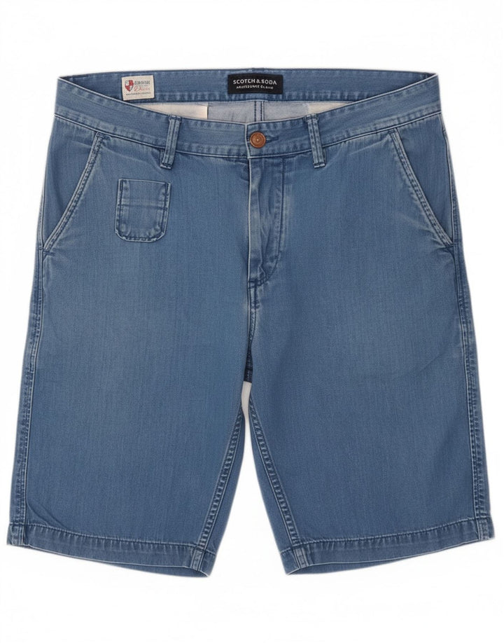 Scotch & Soda Mens Denim Shorts W32 Medium Blue Cotton