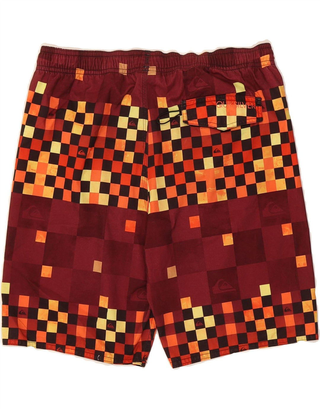 QUIKSILVER Mens Swimming Shorts Small  Burgundy Geometric Polyester Vintage Quiksilver and Second-Hand Quiksilver from Messina Hembry 