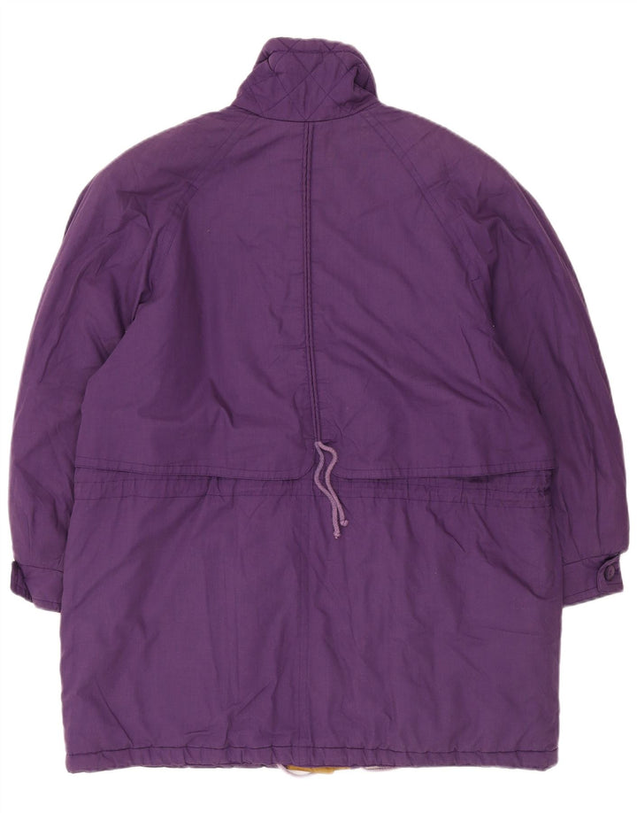 Vintage Womens Oversized Windbreaker Coat UK 14 Large Purple Polyester