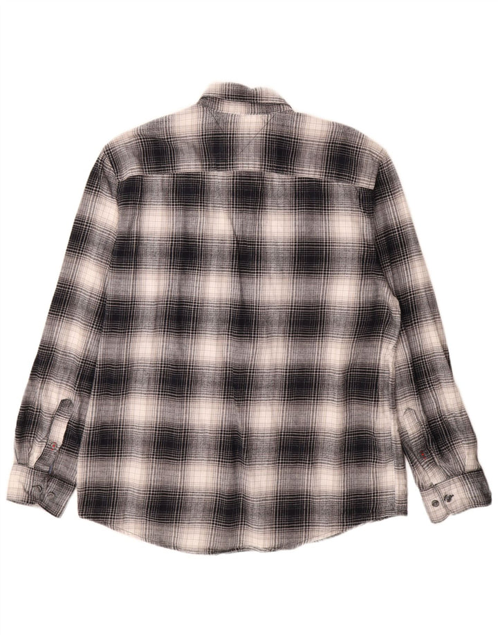 Tommy Hilfiger Mens Regular Fit Flannel Shirt XL Grey Check Cotton