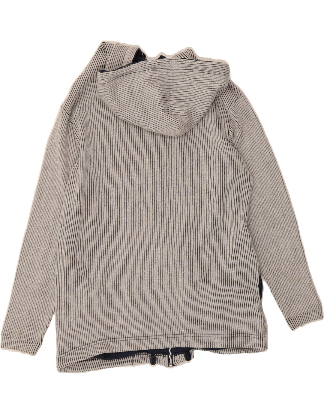 CHAMPION Womens Oversized Zip Hoodie Sweater UK 10 Small Grey Striped Vintage Champion and Second-Hand Champion from Messina Hembry 