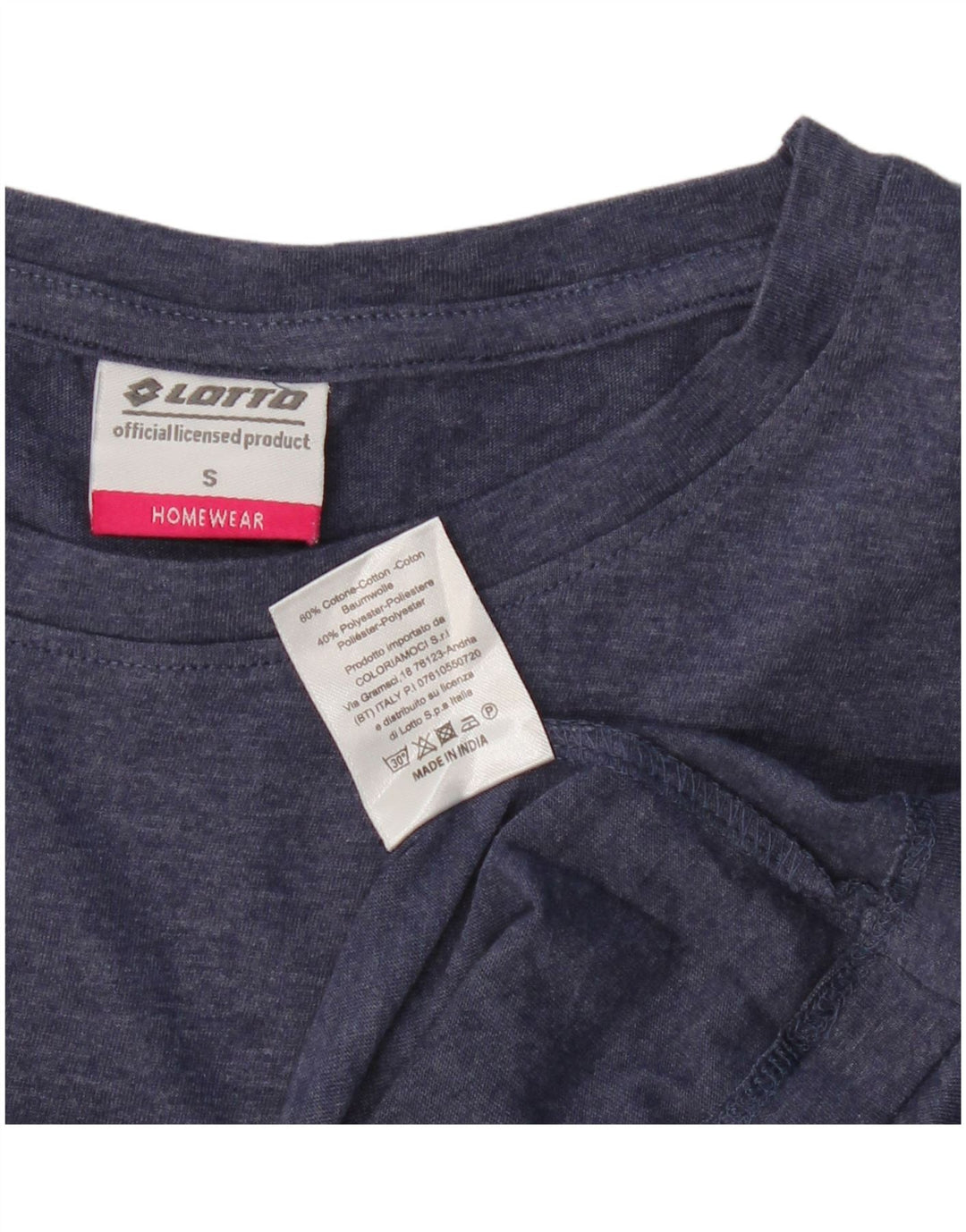 Lotto Womens T-Shirt Top UK 10 Small Navy Blue Cotton