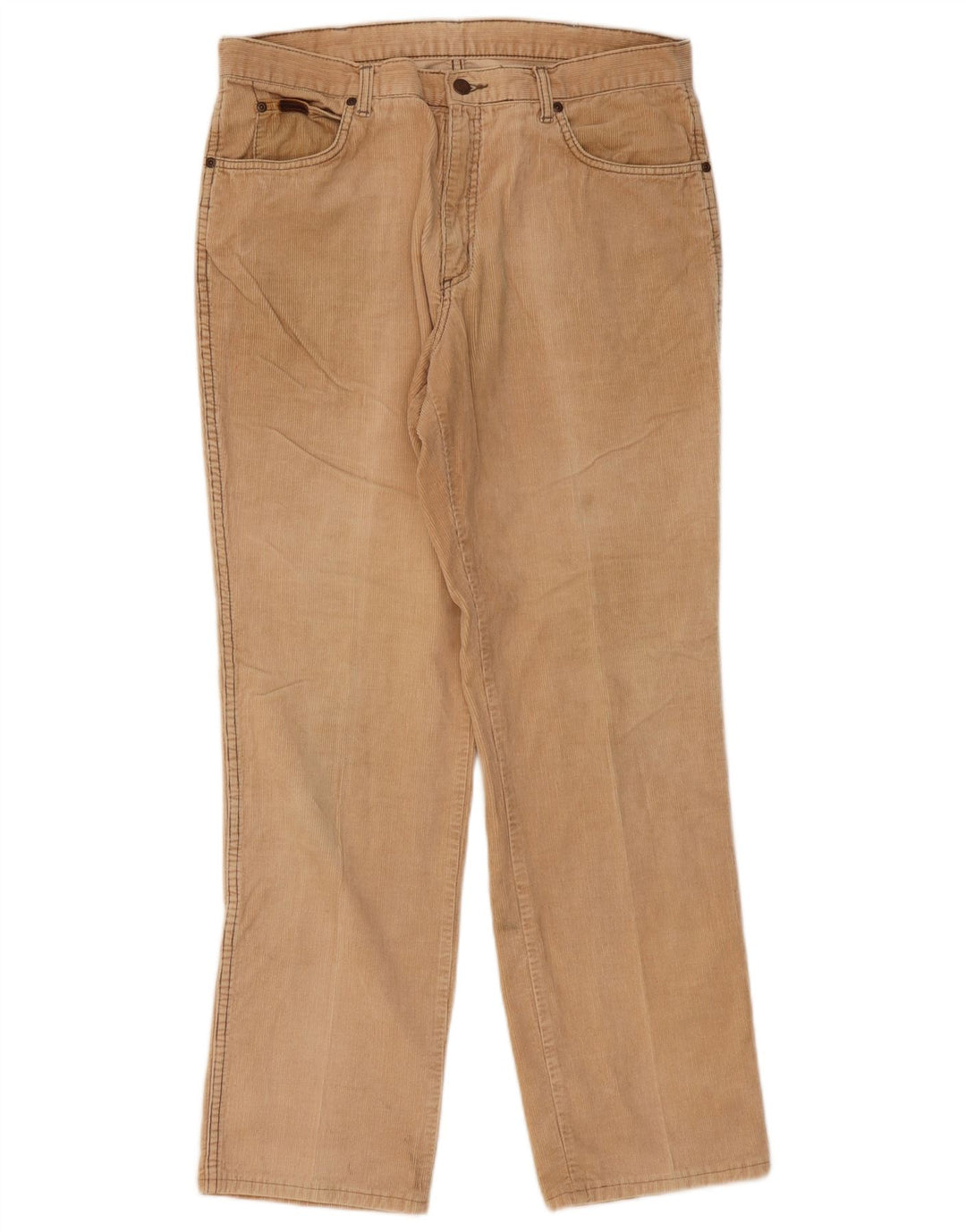 WRANGLER Mens Texas Straight Corduroy Trousers W36 L31 Beige Cotton