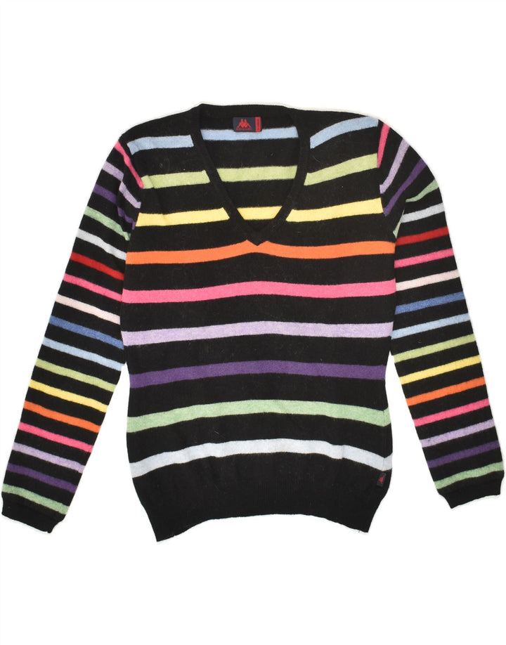 KAPPA Girls Slim V-Neck Jumper Sweater 15-16 Years XL Multicoloured | Vintage Kappa | Thrift | Second-Hand Kappa | Used Clothing | Messina Hembry 