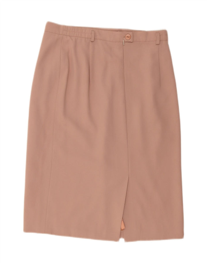MAYERLINE Womens Straight Skirt UK 14 Large W32 Pink Polyester Vintage Mayerline and Second-Hand Mayerline from Messina Hembry 
