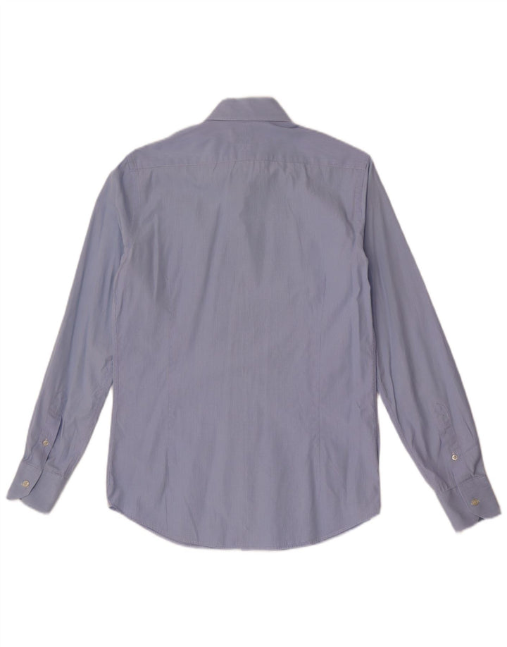 MASSIMO DUTTI Mens Shirt Size 38 38 Medium Blue Pinstripe