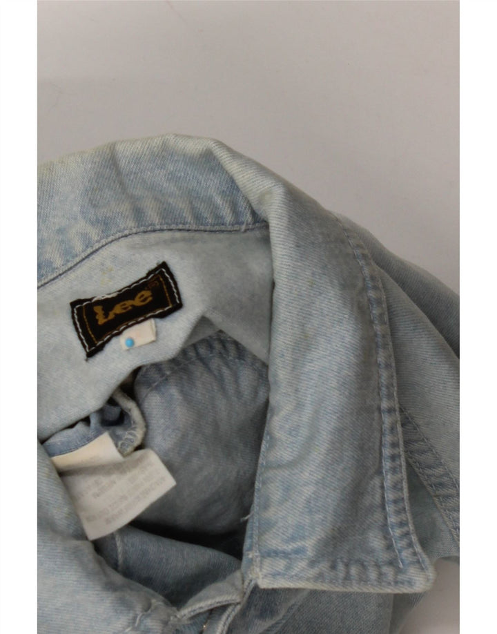 LEE Womens Denim Gilet UK 14 Large Blue Cotton