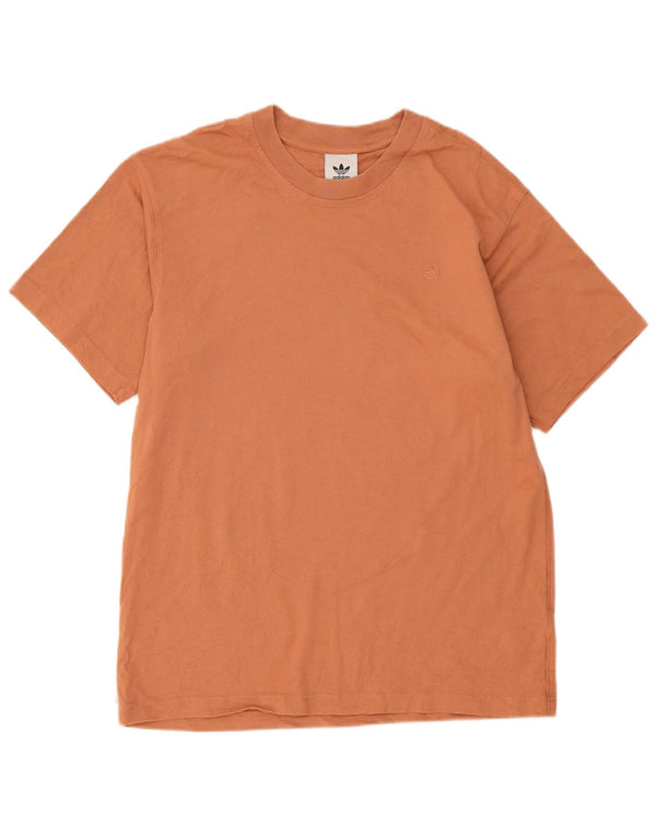 Adidas Mens T-Shirt Top Medium Brown Cotton