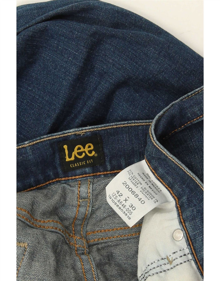 Lee Mens Classic Fit Straight Jeans W42 L30 Blue Cotton