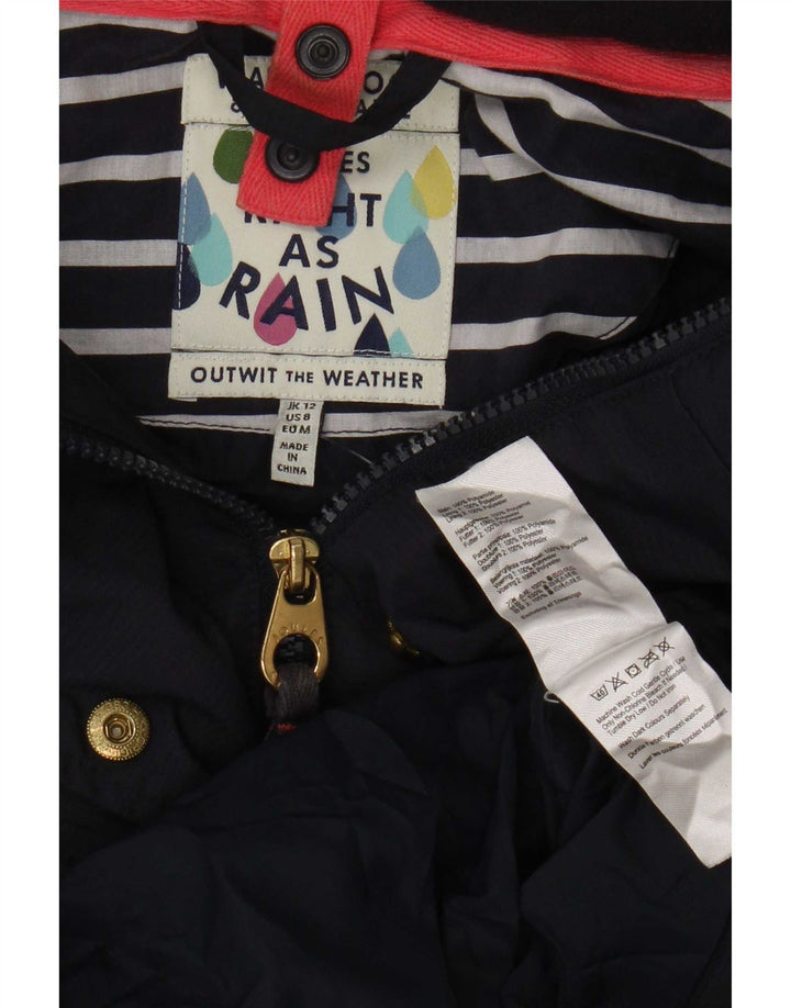 Joules Womens Rain Jacket UK 12 Medium Navy Blue Polyamide