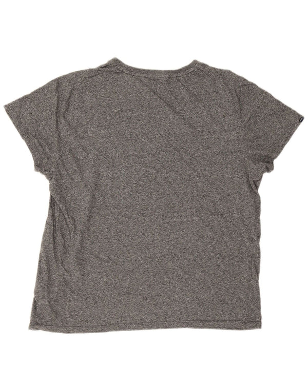 Superdry Womens T-Shirt Top UK 20 2XL Grey Flecked Cotton