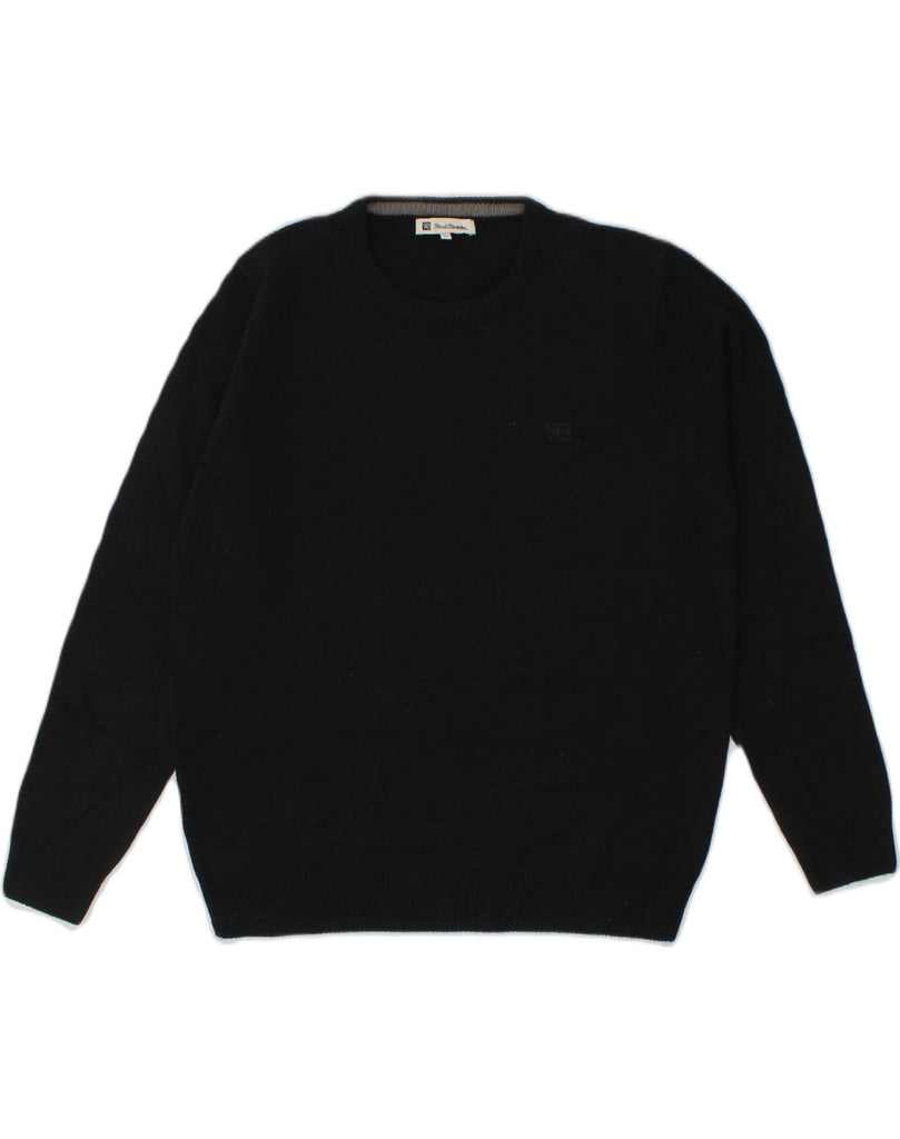 RENATO BALESTRA Mens Crew Neck Jumper Sweater XL Black Acrylic | Vintage Renato Balestra | Thrift | Second-Hand Renato Balestra | Used Clothing | Messina Hembry 