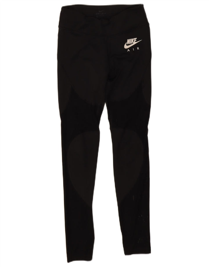 Nike Womens Air Graphic Leggings UK 4 XS Black Polyester