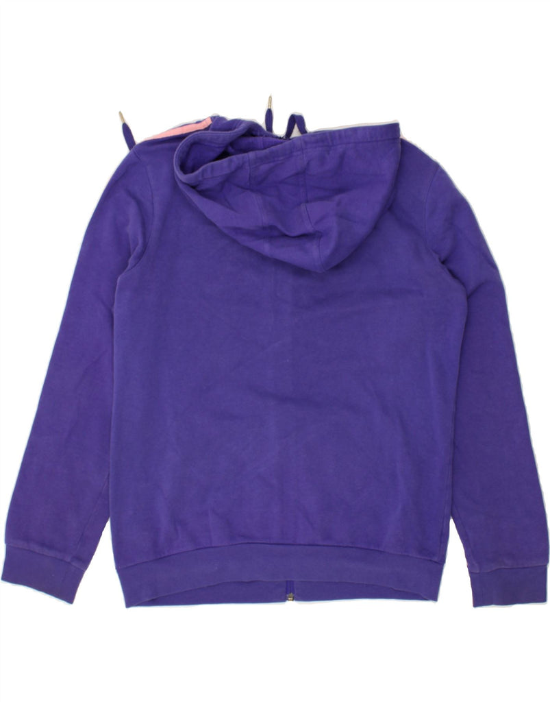 ADIDAS Womens Zip Hoodie Sweater UK 12/14 Medium Purple Colourblock Cotton | Vintage Adidas | Thrift | Second-Hand Adidas | Used Clothing | Messina Hembry 