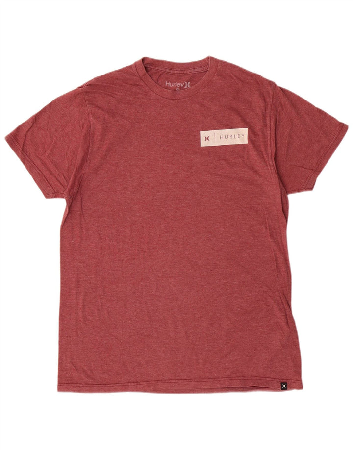 Hurley Mens T-Shirt Medium Burgundy Cotton