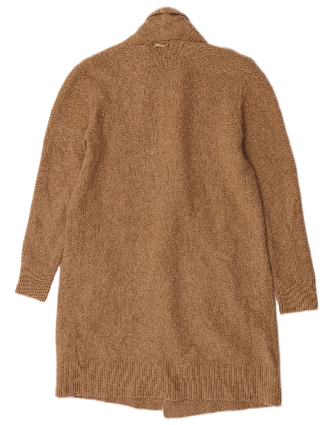 Michael Kors Womens Longline Open Cardigan Sweater UK 10 Small Beige