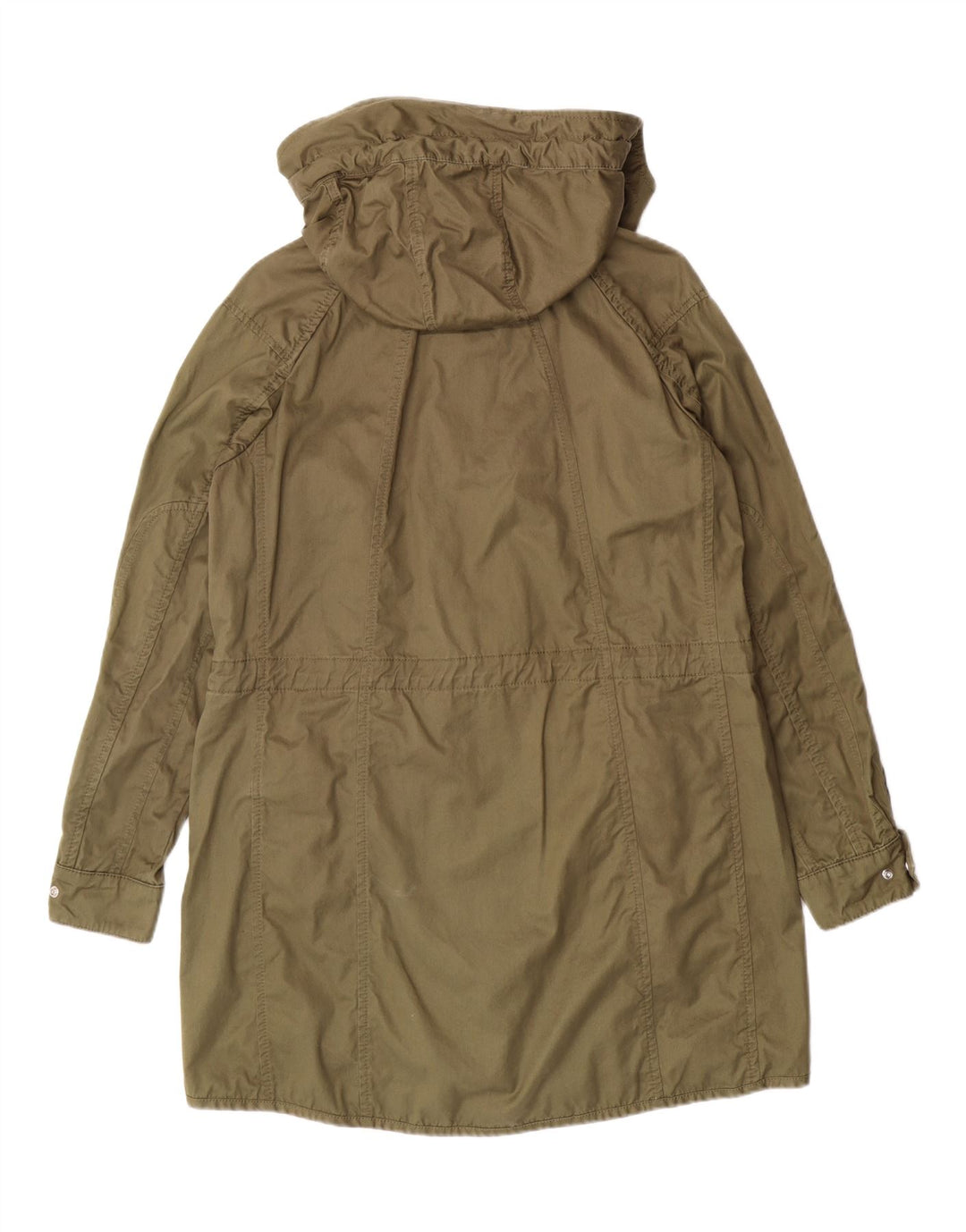 PEUTEREY Womens Hooded Parka Jacket IT 42 Medium Khaki Cotton