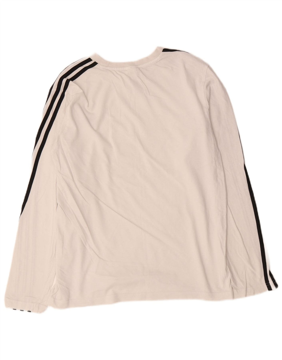 Adidas Womens Top Long Sleeve UK 16/18 Large White Cotton