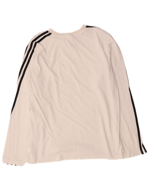 Adidas Womens Top Long Sleeve UK 16/18 Large White Cotton