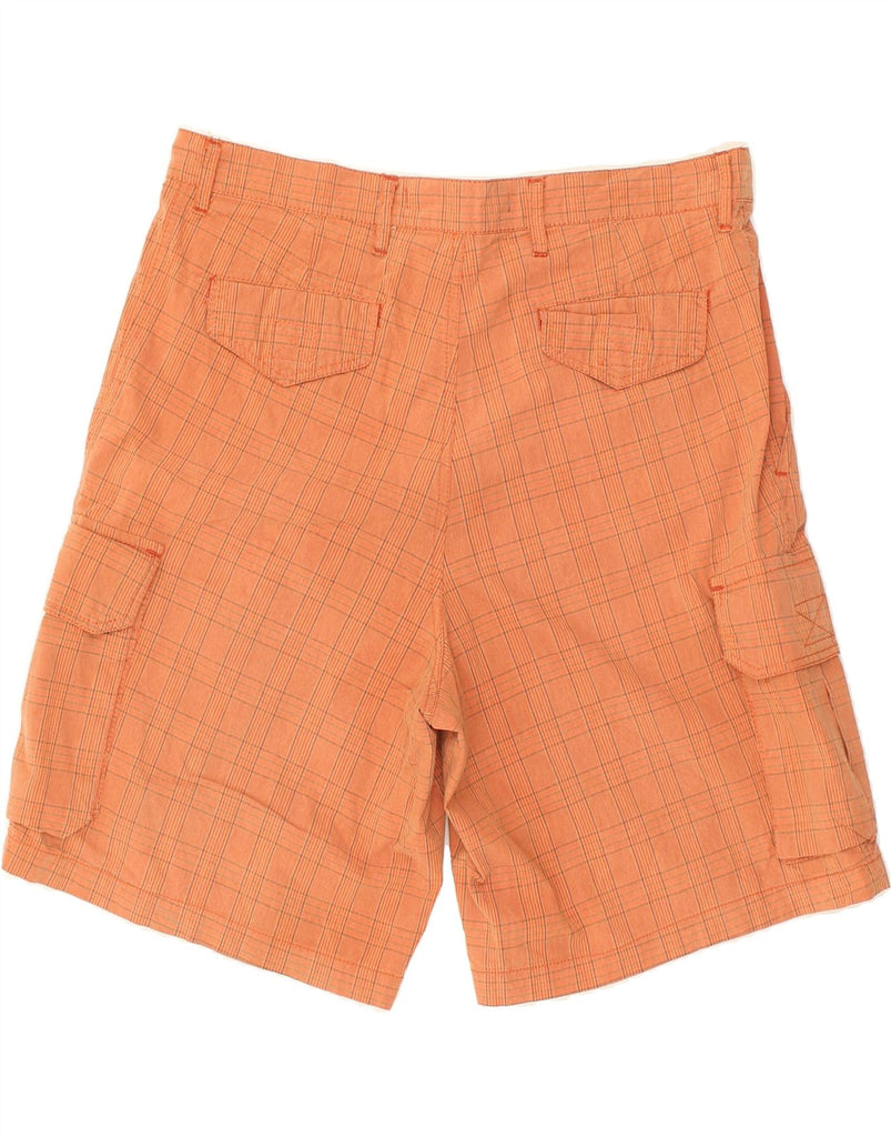 VINTAGE Mens Cargo Shorts IT 48 Medium W36 Orange Check Nylon | Vintage Vintage | Thrift | Second-Hand Vintage | Used Clothing | Messina Hembry 