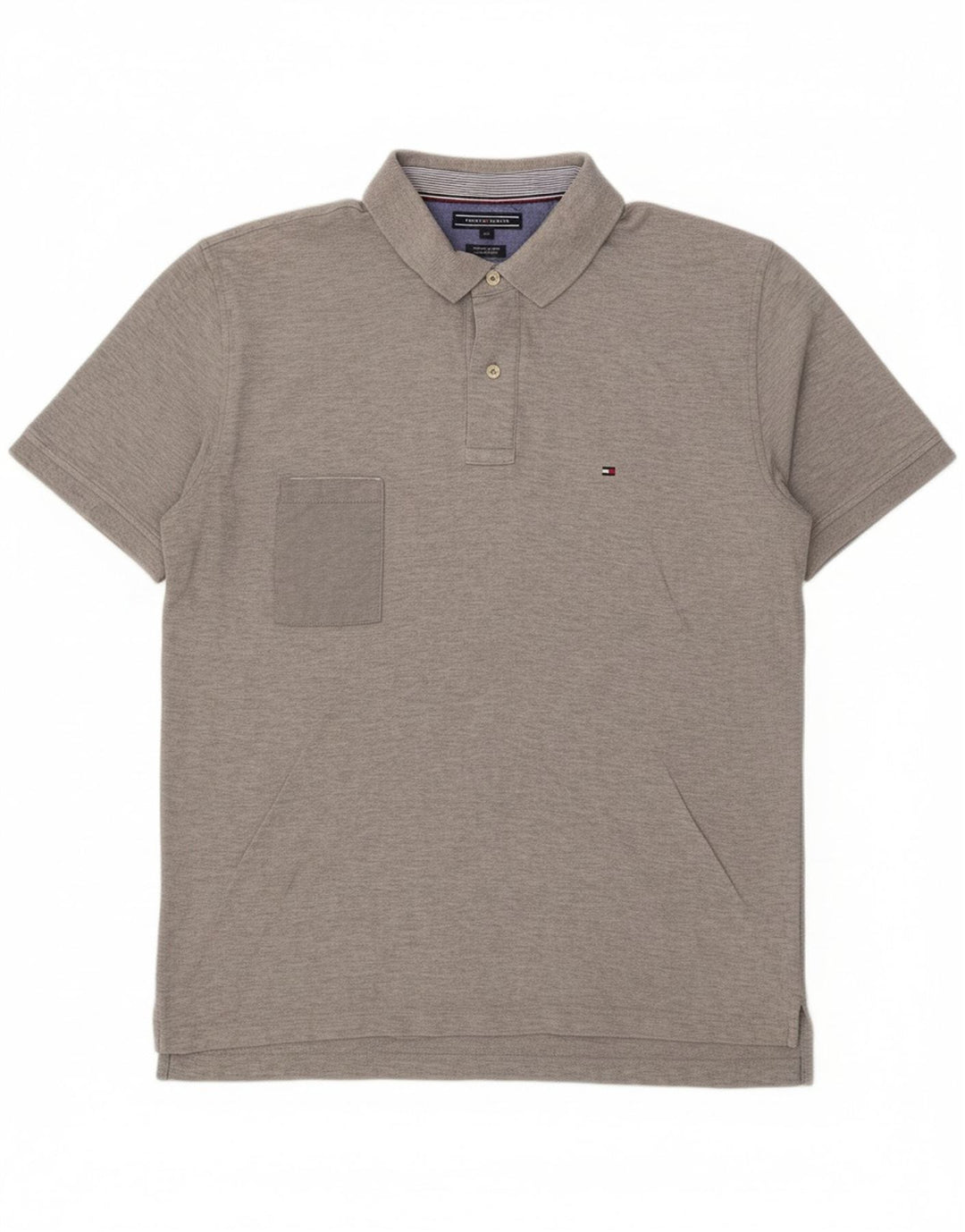 TOMMY HILFIGER Mens Regular Fit Polo Shirt 2XL Grey Cotton