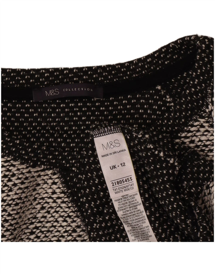 Marks & Spencer Womens Boat Neck Jumper Sweater UK 12 Medium White Flecked