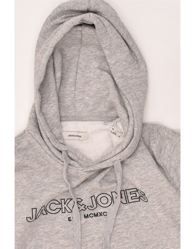 JACK & JONES Mens Graphic Hoodie Jumper XL Grey Cotton | Vintage Jack & Jones | Thrift | Second-Hand Jack & Jones | Used Clothing | Messina Hembry 