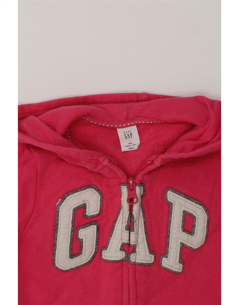 GAP Girls Graphic Zip Hoodie Sweater 3-4 Years Pink Cotton | Vintage Gap | Thrift | Second-Hand Gap | Used Clothing | Messina Hembry 