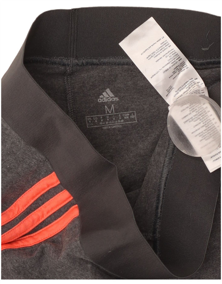 ADIDAS Womens Leggings UK 12/14 Medium  Grey Cotton